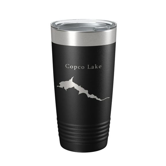 Copco Lake Map Tumbler Travel Mug Insulated Laser Engraved Coffee Cup California 20 oz Black