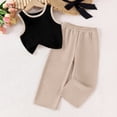 thumbnail image 2 of Avtoify Children Summer Solid Color Sleeveless Waistcoat Summer for Kids Long Pants 2 Piece, 2 of 6