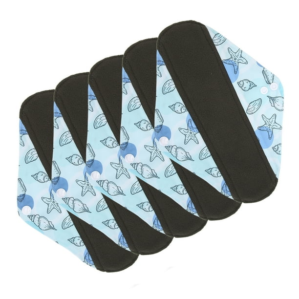 Washable Sanitary Pad, 5pcs Reusable Panty Liners Skin Friendly