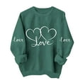 thumbnail image 2 of Craaazy Women's Valentines Long Sleeve Shirts Love Heart Crew Neck Long Sleeve Tops, 2 of 6