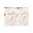 thumbnail image 2 of BemeyourBBs Little Girl Pants Set Solid Sleeveless Ruffle Cami Tops Wide Leg Pants, 2 of 8