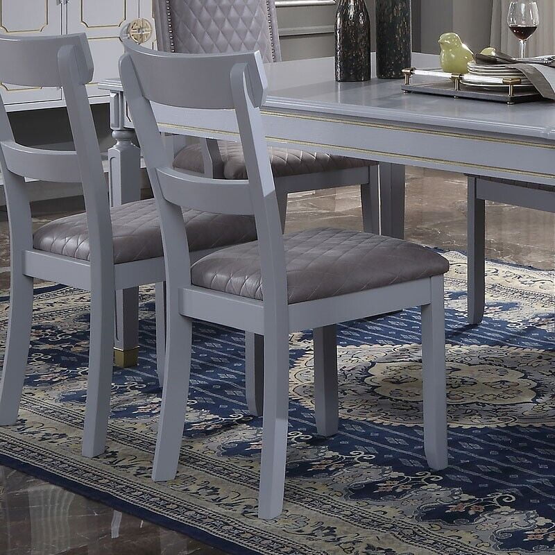 Modern Design Dining Side Chairs Set of 6pc Fabric Upholstered Seat