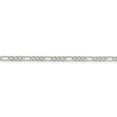 thumbnail image 2 of Auriga 925 Sterling Silver 3mm Flat Figaro Chain Bracelet 7 inch for Women, 2 of 6