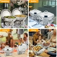 thumbnail image 2 of ROVSUN 5 Qt 2 Packs Stainless Steel Round Chafing Dish Buffet Set with Lid Holder, 2 of 8