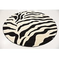 thumbnail image 2 of Unique Loom Collection Faune Tapis Inspiré des Animaux avec Motif Zèbre, 8 Pi x 8 Pi, Ivoire/noir, 2 of 5