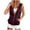 Wine, variant on Sleeveless Fleece Hoodie Women Lightweight Zip-up Jackets Vests Drawstring Solid Color Loose Casual Sweatshirt with Side Pockets Black 3XL