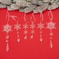 thumbnail image 1 of Adornos de Copos de Nieve Navideños XINYU Acrílico Transparente, 1 of 7