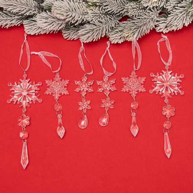 Adornos de Copos de Nieve Navideños XINYU Acrílico Transparente