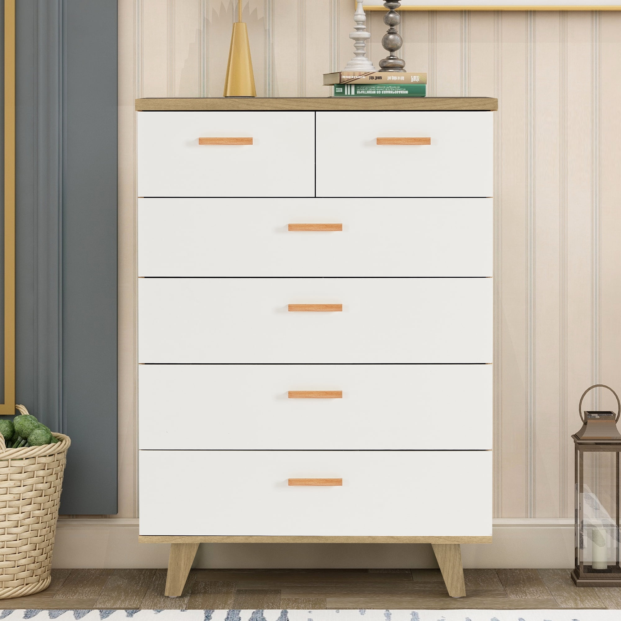 Goujxcy Dresser for Bedroom Wood Dresser with 4 Storage Drawers - Wide  Chest of Drawers, Craft Organizers and Storage Cabinet with Drawers, White  Dresser for Cl… in 2023