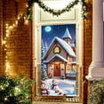 thumbnail image 5 of Horivan 1 Packs Christmas Door Cover with Santa Claus Design Festive Holiday Decoration for Front Door Indoor Wall Party Polyester Fabric Large 90x180cm, 5 of 6