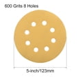 thumbnail image 2 of Unique Bargains 600 Grits 8 Holes Hook and Loop Sanding Discs for Orbital Sander Aluminum Oxide Yellow 5Pcs, 2 of 5