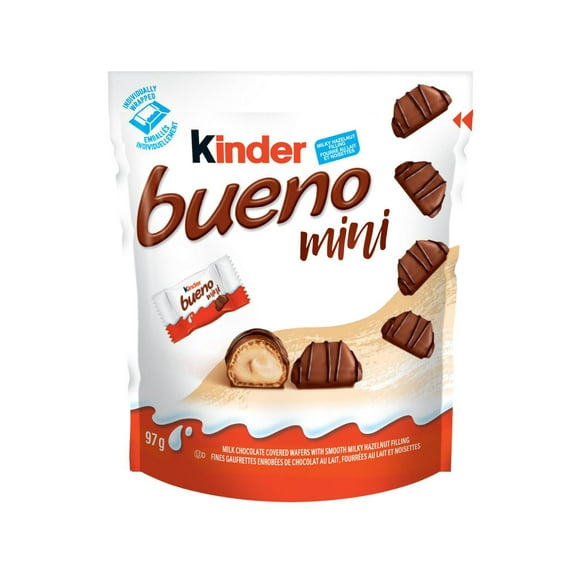 Kinder Bueno Mini barres chocolat au lait et crème de noisettes 18 Pièces, 97g
