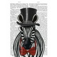 thumbnail image 2 of Fab Funky 20x24 Gold Ornate Wood Framed with Double Matting Museum Art Print Titled - Zebra with Top Hat and Bow Tie 2, Forwards, 2 of 4