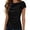 tops 168#Black, variant on Womens T Shirts Elegant Satin with Ruffle Bow Draped Front and Short Sleeves Slim Fit Blouse Evening Vacation Clothes