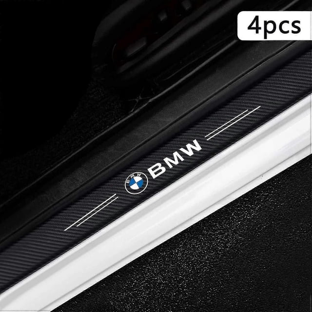 Carbon Fiber Car Door Sill Sticker For Bmw - Entry Guard Scuff Plate Scratch Film