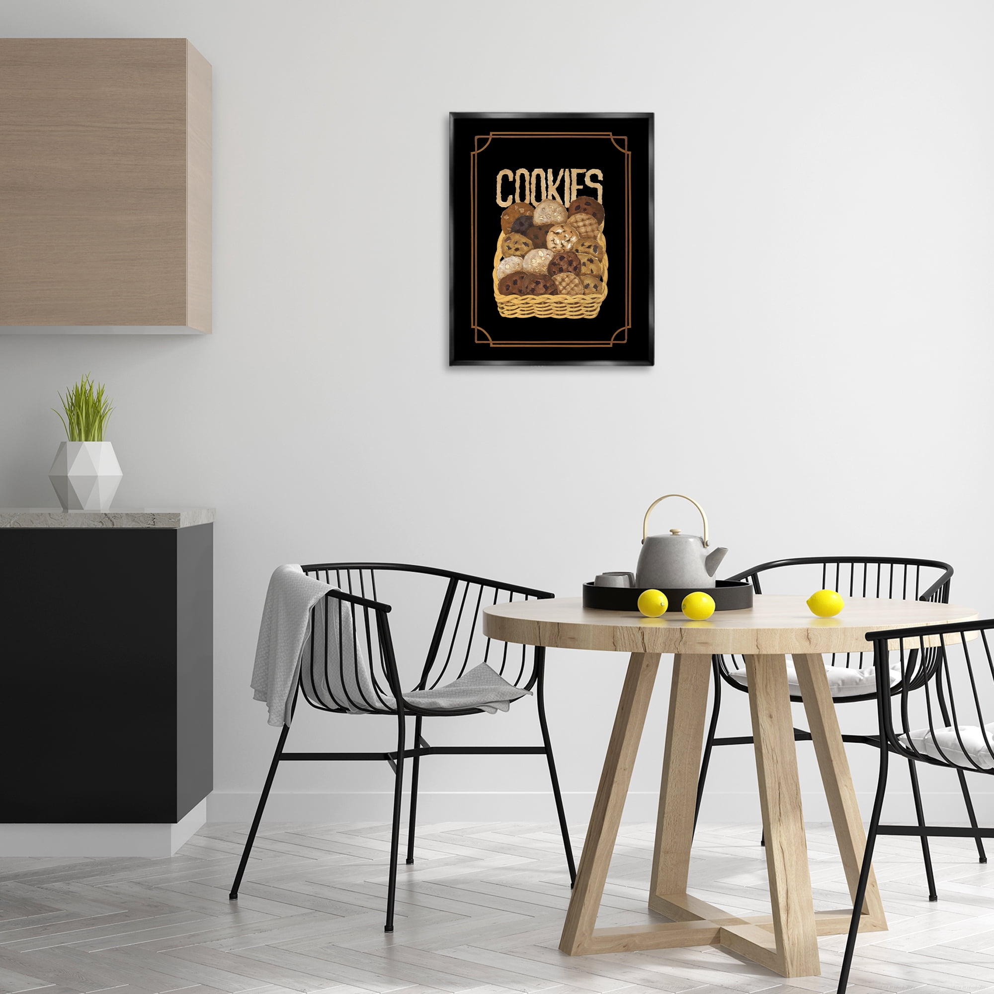Stupell Industries Assorted Cookie Basket Food & Beverage Painting Black Floater Framed Art Print Wall Art, 17 x 21