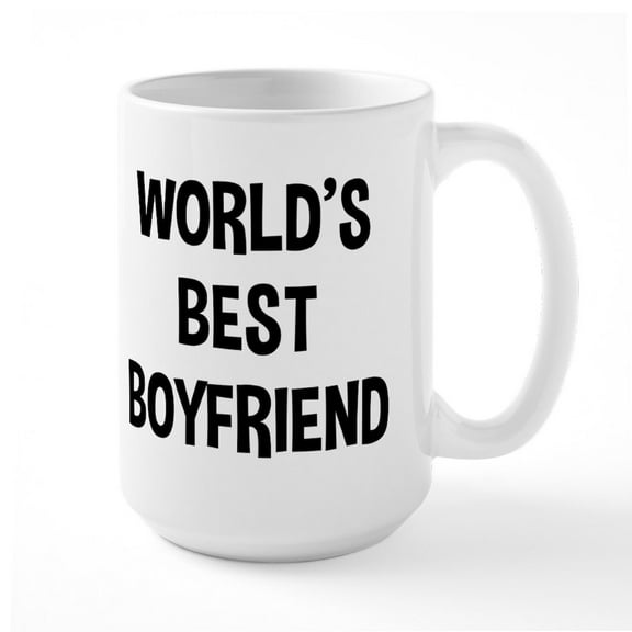 CafePress - World's Best Boyfriend - 15 oz Ceramic Large White Novelty Mug