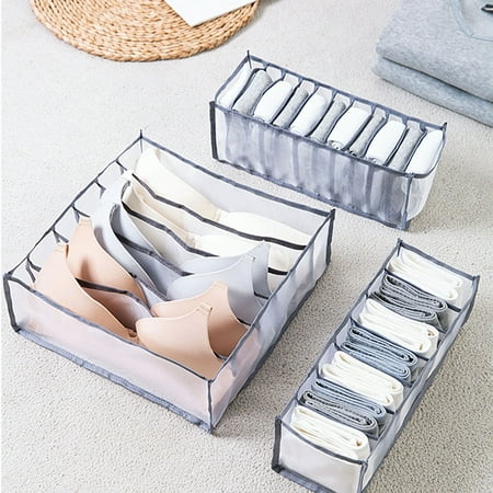 

SEAFEI 3Pcs/Set Foldable Home Scarf Sock Bra Underwear Storage Organizer Drawer Box