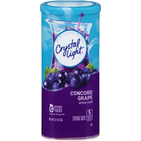 (6 Pack) Crystal Light Concord Grape Drink Mix, 6 count (Best Low Cal Mixed Drinks)