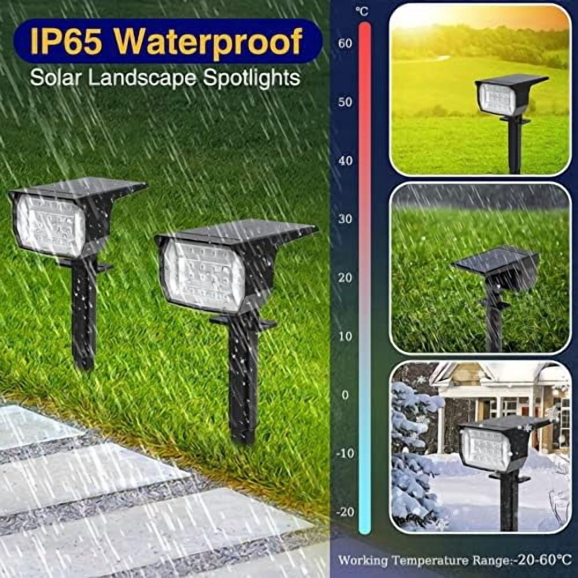 Nipify 1 Pack Solar Spot Lights Outdoor Color Changing (Rgb), Solar Uplights for Trees, Solar Powered Spot Lights Outdoor