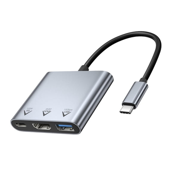 Multifunctional USB C Docking Station with HDTV 4K 60Hz Video Output Fast Speed USB 3.1 Data and PD100W Charging