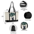 thumbnail image 2 of FORMRS Canvas Laptop Tote Bag for Women with 15.6" Computer Compartments Shoulder Handbag, Black Cat Plants, 2 of 7