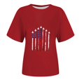 thumbnail image 4 of Blusas para las Mujeres Casual, Estampado Manga Corta Cuello Redondo Camiseta Top Hecho de Cómodo Estante de Imitación para Toda la Temporada de Uso Diario, Tops Cortos para las Mujeres, 4 of 4