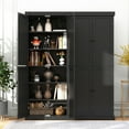 thumbnail image 4 of Gymax 72.5'' Kitchen Pantry w/4 Door 6-Tier Shelves Freestanding Modern Storage Black, 4 of 10