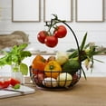 thumbnail image 3 of Pfaltzgraff Anvil Metal Wire Cage Fruit Storage Basket with Banana Hook, Black, 3 of 9