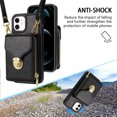 thumbnail image 5 of Allytech Wallet Case for iPhone 11, [Large Capacity] Wallet Case with Card Slots & Zipper Pocket, Premium PU Leather Metal Snap Kickstand Shockproof Case with Shoulder Strap, Black, 5 of 8