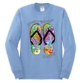 thumbnail image 2 of Wild Bobby, If I Can't Wear My Flip Flops I'm Not Going Colorful Sandals Streetwear Mens Long Sleeve Shirt, Light Blue, X-Large, 2 of 3