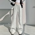 thumbnail image 1 of Pantalones acampanados con estampado de chica picante estilo americano de Hello Kitty, pantalones casuales versátiles adelgazantes para mujer, pantalones de tendencia de estilo coreano, 1 of 5
