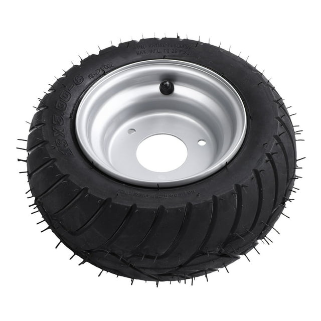 Go Kart Tires, 13x5.00-6 Tires Rubber 3 Bolt Fixation Explosion Proof with Rim for Cart