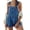 Navy blue, variant on Womens Overalls Shorts Denim Bib Straps Shorts Casual Solid Color Rompers Jumpsuits With Pockets Pants