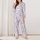 thumbnail image 2 of Fotbe Purple Rabbit Conjunto de Pijama de Manga Larga para Mujer con Estampado, Ropa de Dormir de 2 Piezas, Conjunto de Casa Suave y Cómodo con Bolsillos-Large, 2 of 7