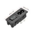 thumbnail image 3 of C8-8 Panel Mount Plug Adapter AC 250V 2.5A 2 Pins 3mm Buckle IEC Inlet Plug Power Socket w 2P ON-OFF Switch 2pcs, 3 of 4