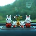 thumbnail image 4 of Baohd Chinese Rabbit Statue Bunny Figurine Craft for Holiday Store Decoration Peace, 4 of 9