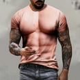 thumbnail image 2 of ZCFZJW Muscle Tee Shirts for Men,Fake Abs T Shirt Big and Tall Regular Fit Funny Short Sleeve 3D Graphic Tees Casual Slim Fit Summer Tops Khaki#05 S, 2 of 6