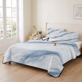 thumbnail image 2 of Twin Quilt Set 68''x86'', Blue Grey Marble Lightweight Summer Bedspread Coverlet Set with 2 Pillow Shams, Vintage Abstract Modern Art Crack Breathable All Season Quilt Bedding for Dorm/Bedroom, 2 of 9