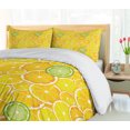 thumbnail image 5 of Ambesonne Fruit Duvet Cover Sets, Lemon Orange Circles, 2-Queen, Yellow White and Green, 5 of 7