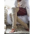 thumbnail image 6 of LAVA Leg Warmers for Women Fashion Knitted Knee High Socka Winter Cable Knit Legging Boot Socks Dark Gray, 6 of 7