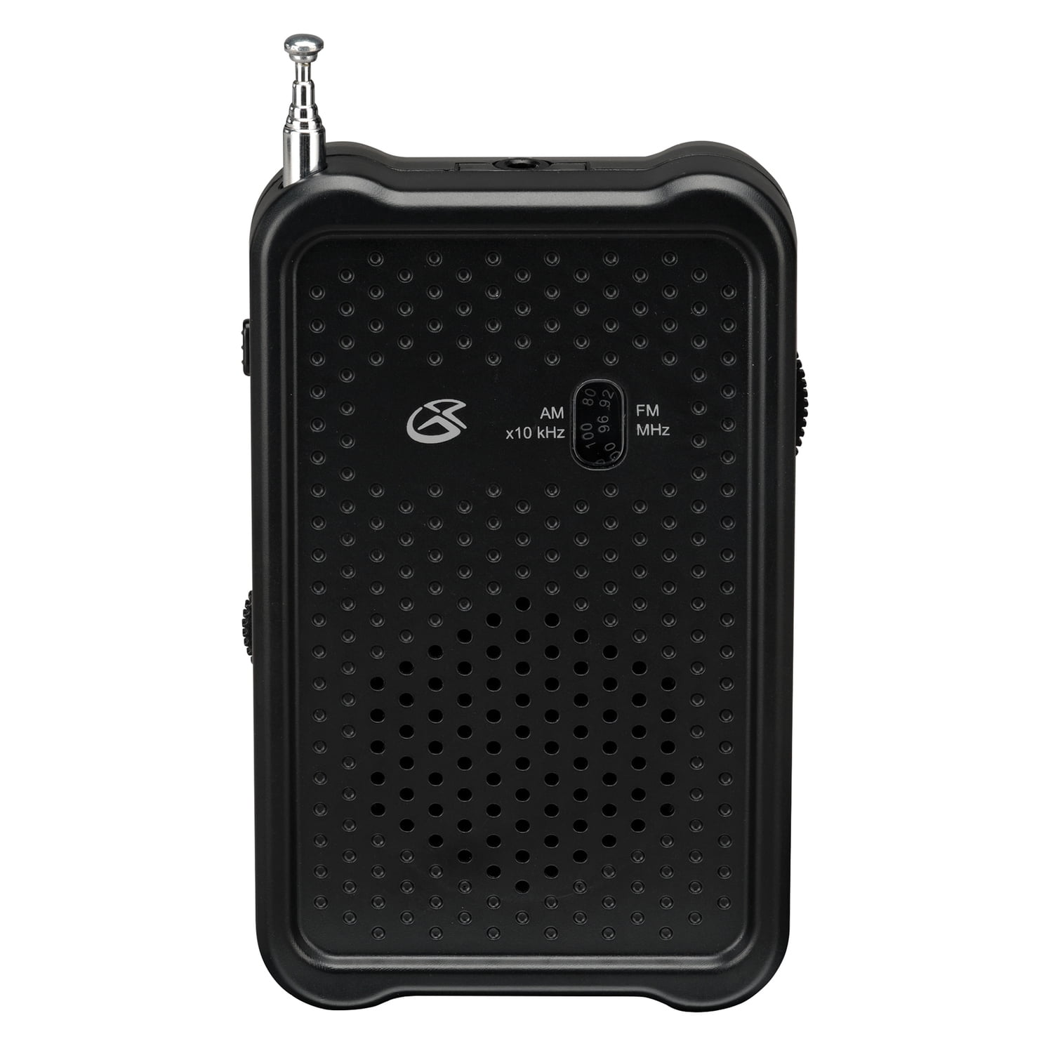 GPX Portable AM/FM Radio with Stereo Earbud Headphones, Black, R055B