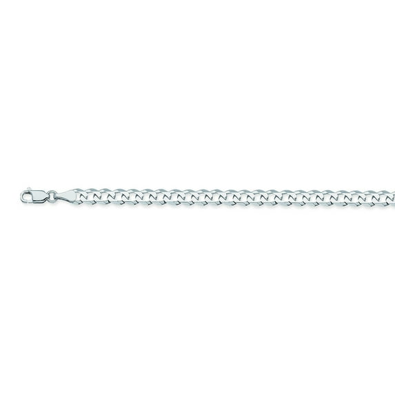14K White Gold 5.2 Curb Chain in 8.5 inch, 18 inch, 20 inch, 22 inch, 24 inch, 30 inch
