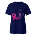 thumbnail image 4 of Breast Cancer Shirt Women Pink Ribbon Shirts Breast Cancer Awareness Tee Cancer Survivor Crewneck T-shirts Short Sleeve Tops (Blue, M), 4 of 6