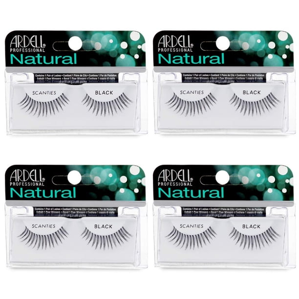 Pestañas postizas Ardell Natural Lashes, color negro, paquete de 4