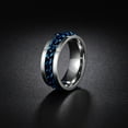 thumbnail image 5 of Udolfly Mens Fidget Rings Anxiety Spinner Rings for Men Classic Chain Rings for Women Adults Titanium Steel Ring Blue Size 14, 5 of 7