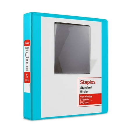 UPC: 0718103374637 | Staples Standard 1.5 3-Ring View Binder Teal 58686