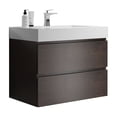 thumbnail image 4 of 30" Walnut Bathroom Vanity with Sink, Large Storage Wall Mounted Floating Bathroom Vanity for Modern Bathroom, One-Piece White Sink Basin Without Drain and Faucet, Pre-assembled, 4 of 9