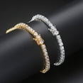 thumbnail image 1 of Pulsera con hebilla de lengüeta de pato y circonita con incrustaciones de cobre de una sola fila hecha a mano con cadena de tenis de estilo hip-hop europeo y americano con diamantes, 1 of 5