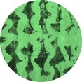 thumbnail image 1 of Ahgly Company Indoor Round Abstract Emerald Green Modern Area Rugs, 6' Round, 1 of 4